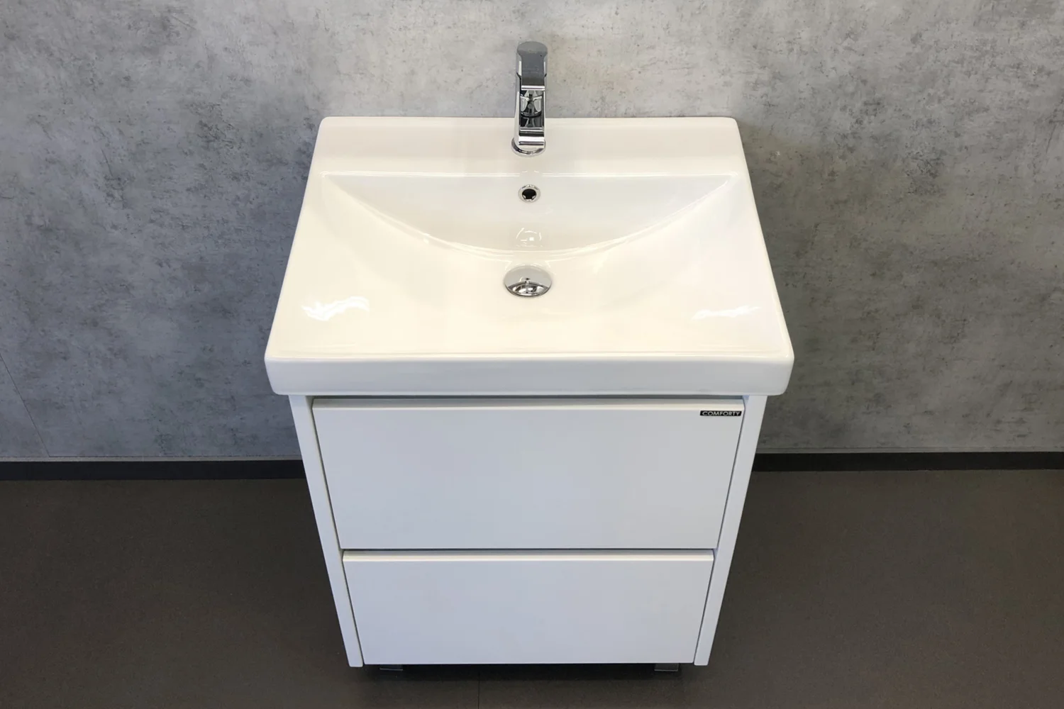 Приобрести сomforty тумба с раковиной "дублин-60" белая глянцевая