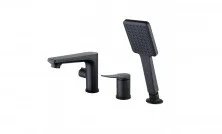 LEMARK Смеситель на борт ванны Bronx, 3 отверстие, черный LM3745BL