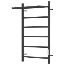 Полотенцесушитель электрический Point 500х800 Афина с полкой П5, черный PN04858PB