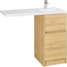 Тумба напольная с раковиной-столешницей Акватон Лондри 105 R/L, дуб сантана