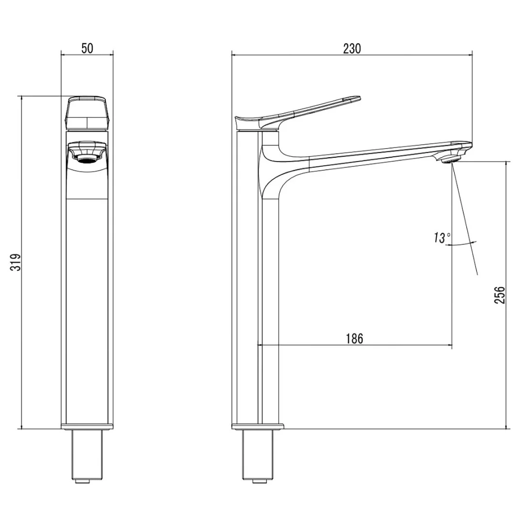 Приобрести смеситель для раковины azario lines 318 мм, высокий, хром az-vpu168r25c