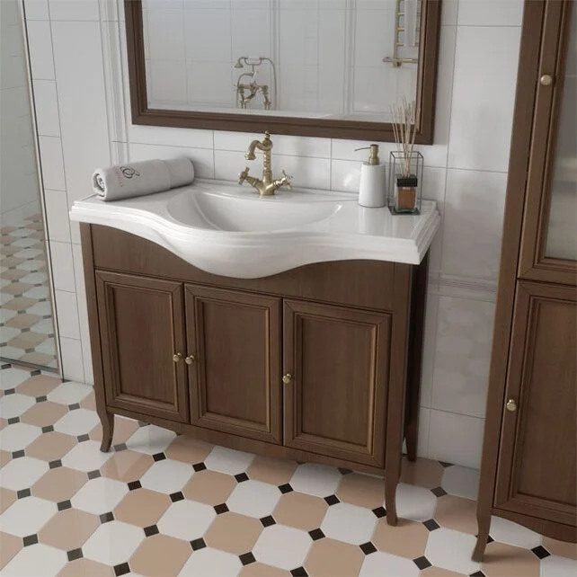 Приобрести caprigo тумба с раковиной lion 105 см, темное дерево, экошпон