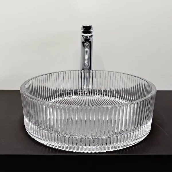 Приобрести comforty раковина накладная cf21001 36х36 см, стеклянная прозрачное стекло