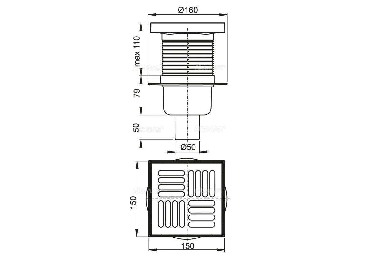 Приобрести сливной трап alcaplast apv6411