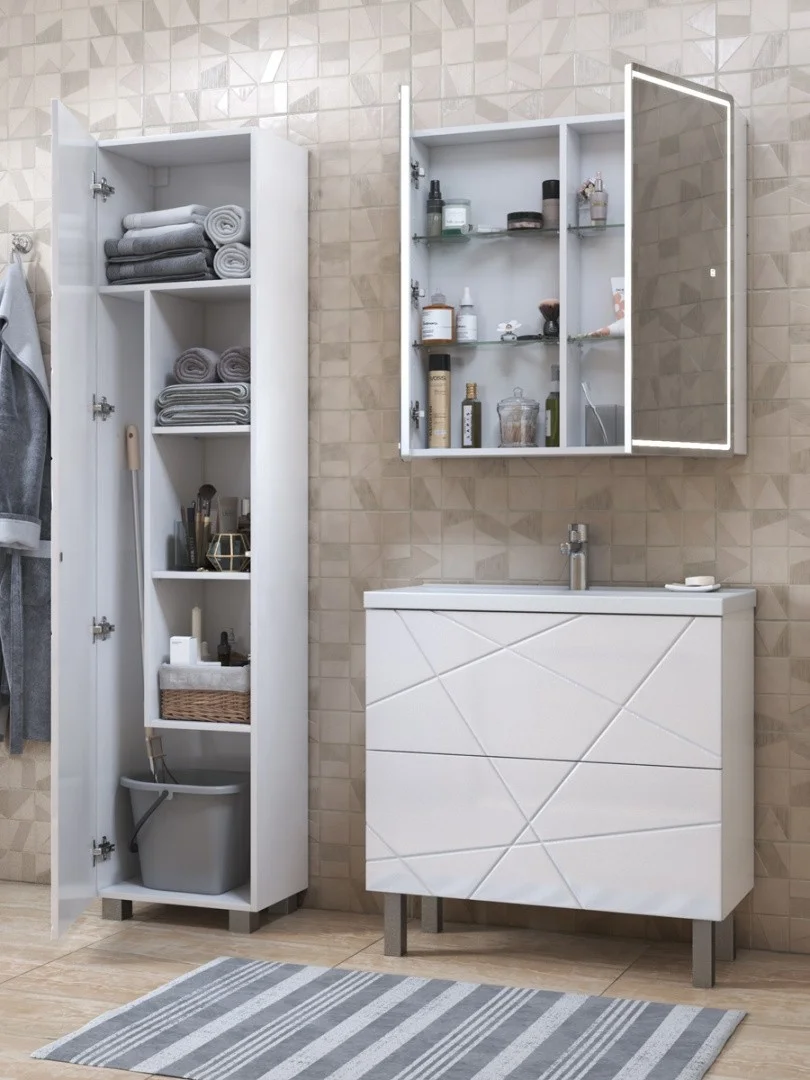 Приобрести vigo тумба с раковиной geometry 70см, 2 ящика, напольная, белая tn.geo.fos.70.2y