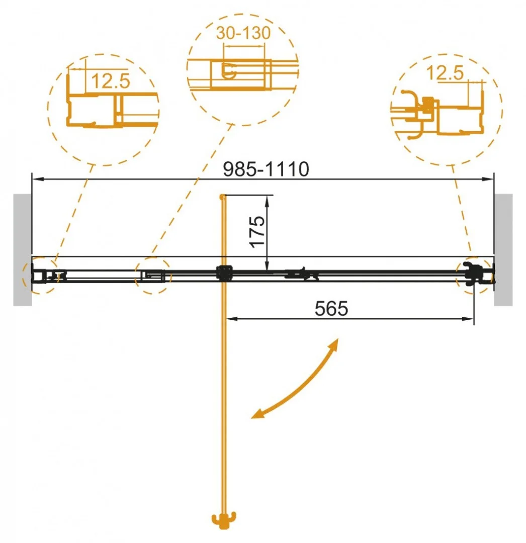 Приобрести cezares дверь душевая variante 100/110x195см variante-b-1-100/110-c-cr