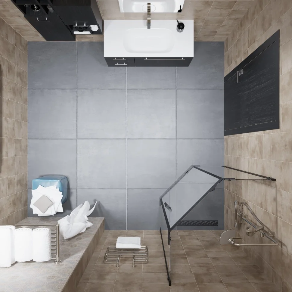 Приобрести triton душевое ограждение дека а 90x90 см, черное щ0000059783