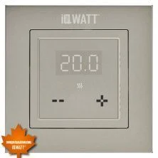 IQWATT Электронный терморегулятор IQ THERMOSTAT D шампань , Ж\К экран