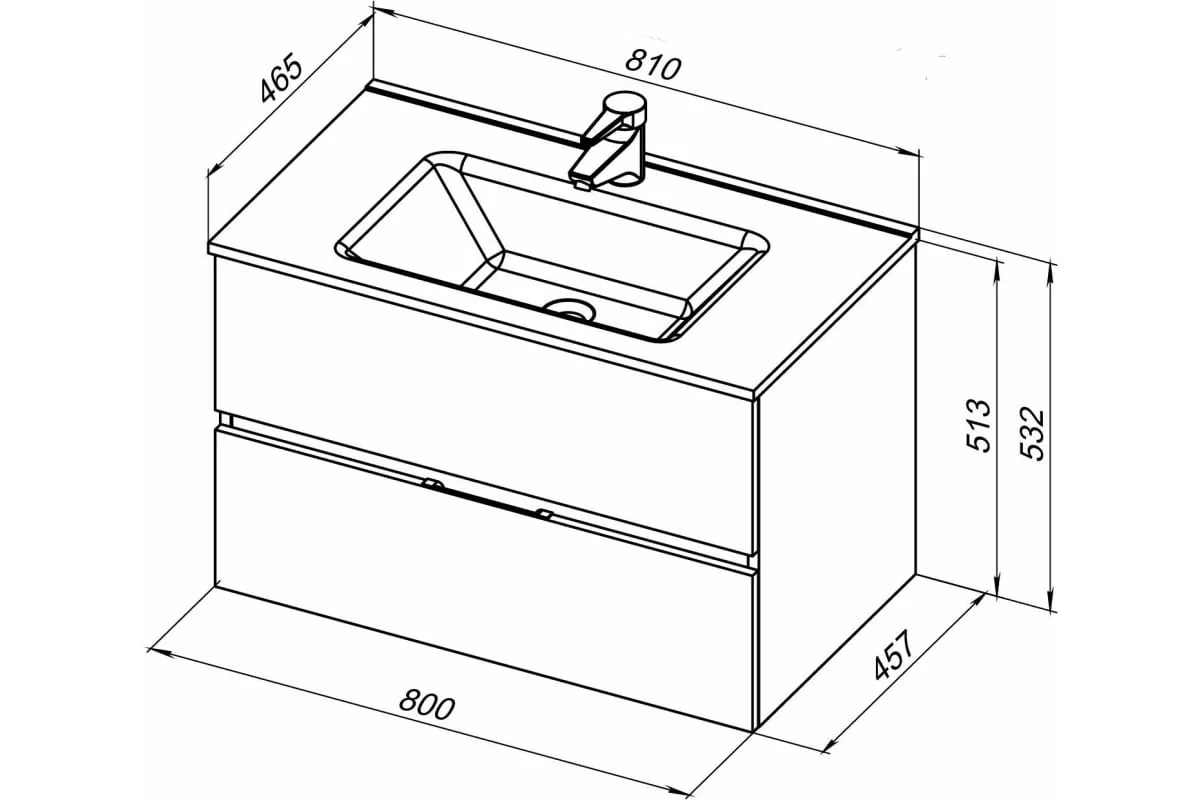 Приобрести aquanet тумба с раковиной алвита new 80 см, 2 ящика, серый