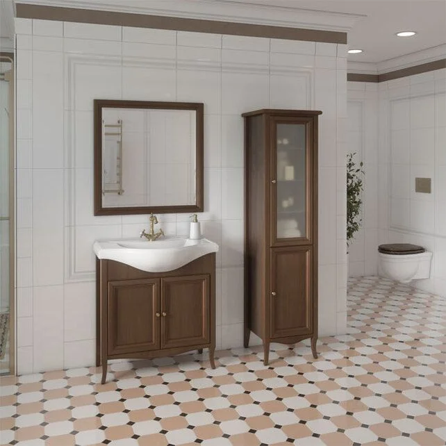 Приобрести caprigo тумба с раковиной lion 80 см, темное дерево, экошпон 38311 2