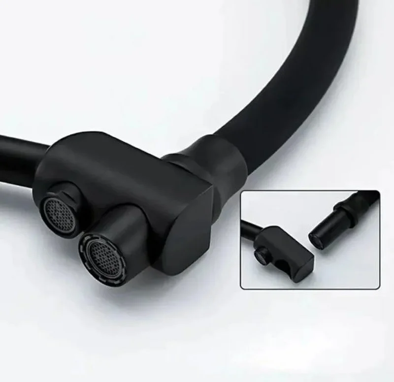 Приобрести haiba смеситель для кухни 444 мм, гибкий излив, черный hb-76855-7