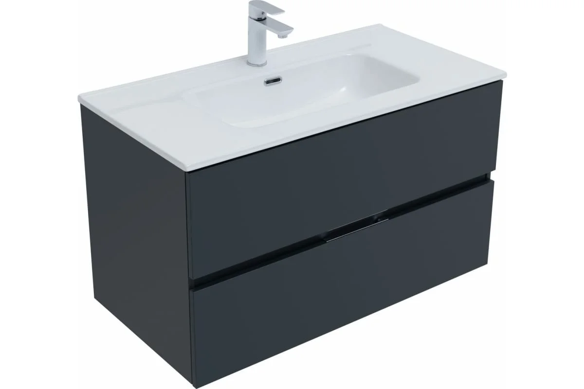Приобрести aquanet тумба с раковиной алвита new 90 см, 2 ящика, антрацит
