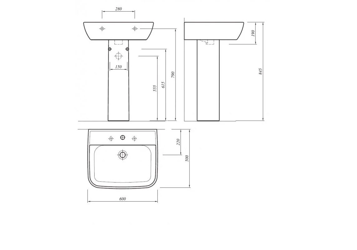 Приобрести раковина с пьедесталом kale babel 60 см