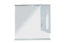 Loranto Зеркало-шкаф Милена, 80х80 см, с полочкой, с подсветкой, белый (CS00068068)