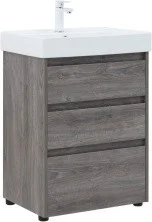 Aquanet Тумба с раковиной Nova Lite 60 см, дуб рошелье (3 ящика)