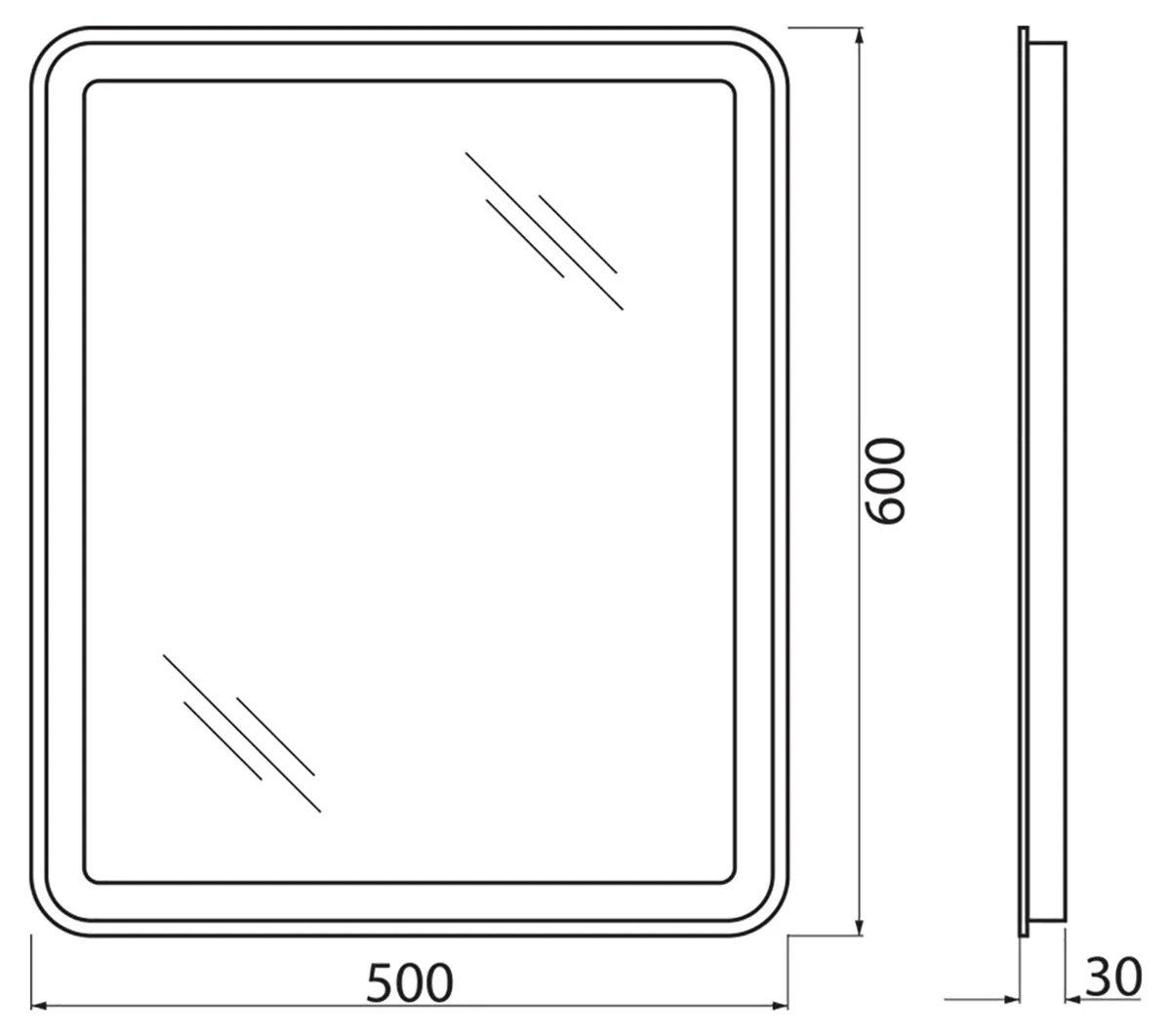 Приобрести belbagno зеркало 50х60 см spc-mar-500-600-led-btn