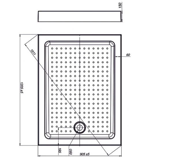 Приобрести поддон акриловый sole open/quadro 120х90 см