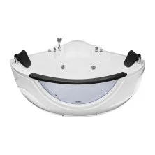 Loranto Ванна акриловая с гидромассажем 155х155 см, белая, угловая, (CS-831N)