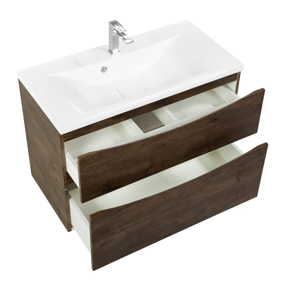 Приобрести belbagno тумба с раковиной marino-h60 90 см, подвесная rovere moro, белая раковина