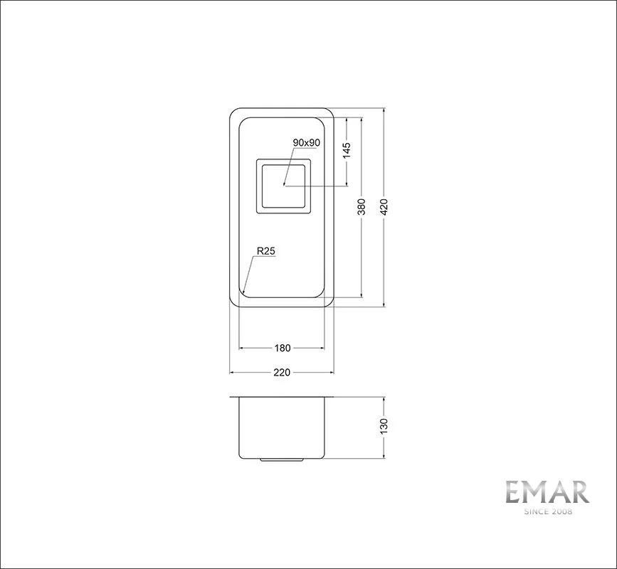 Приобрести oulin кухонная мойка 22х42 см, сатин oulin ol-0361 square