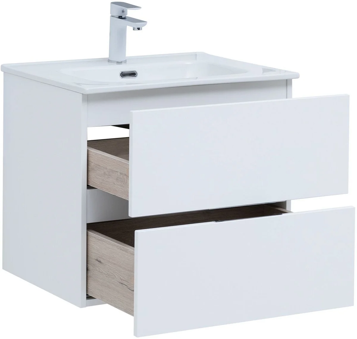 Приобрести aquanet тумба с раковиной алвита new 60 см, 2 ящика, белая матовая