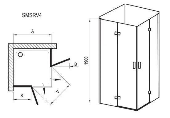 Приобрести ограждение душевое ravak smartline smsrv4 90 см 1sv77a00z1 хром/прозрачное