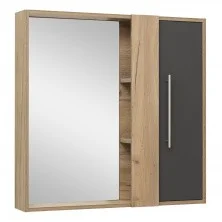 Зеркало шкаф Melbourne 80 см. дуб/серый