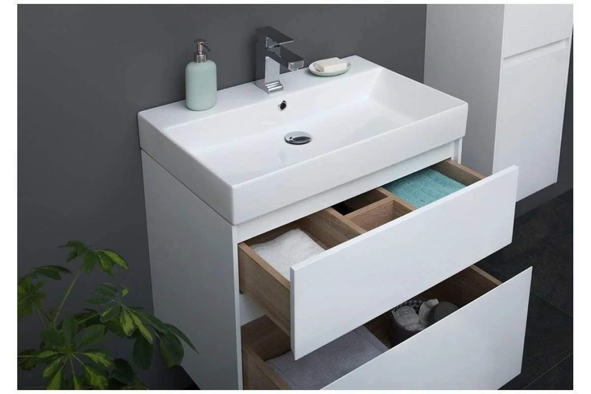 Приобрести aquanet тумба с раковиной бруклин 70 см, белая