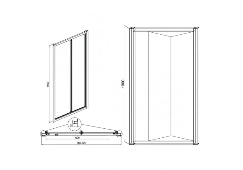 Приобрести дверь душевая sole vega 90 см хром/прозрачное