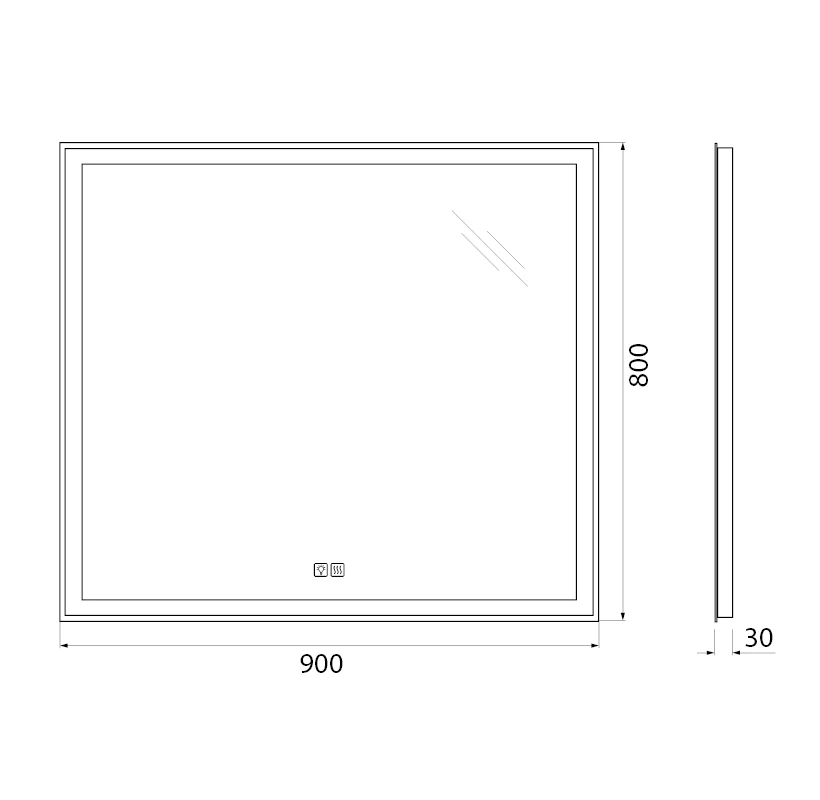 Приобрести belbagno зеркало 90х80 см spc-grt-900-800-led-tch-warm