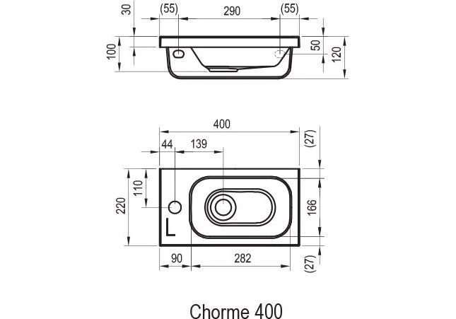 Приобрести умывальник ravak chrome 40х22 см xjgp1100000 r