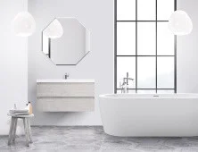 Cezares Тумба подвесная с раковиной MOLVENO 80 см Legno Bianco, светло серая MOLVENO-80-2C-SO-LB