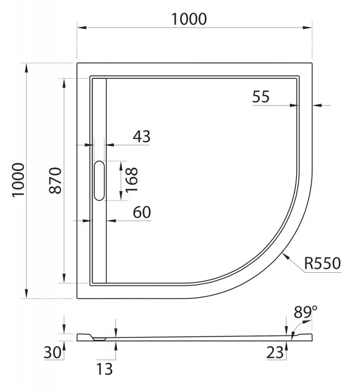 Приобрести cezares поддон из искусственного камня tray 100х100см tray-as-r-100-30-w