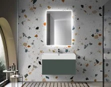 Cezares Тумба подвесная с раковиной PREMIUM 90 см Verde opaco, серая 55405