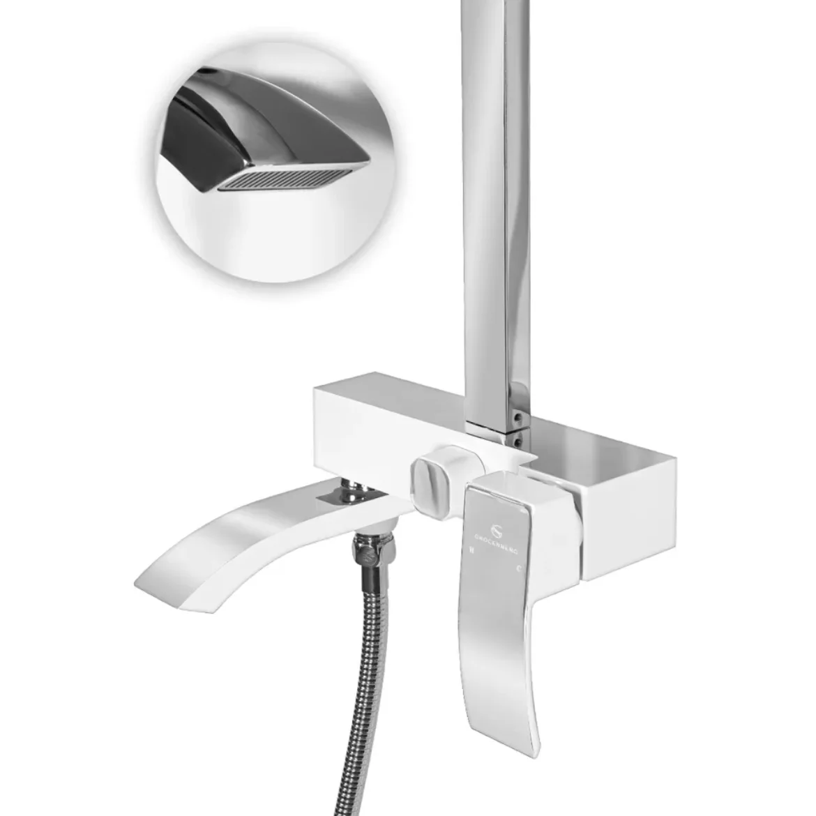 Приобрести grocenberg душевая система, белая\хром gb7007-1wc