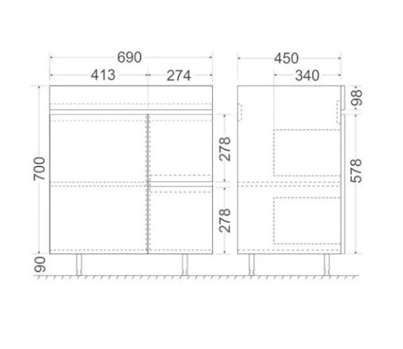 Приобрести mirsant тумба напольная next 70 см с раковиной next - 70 ут000057256