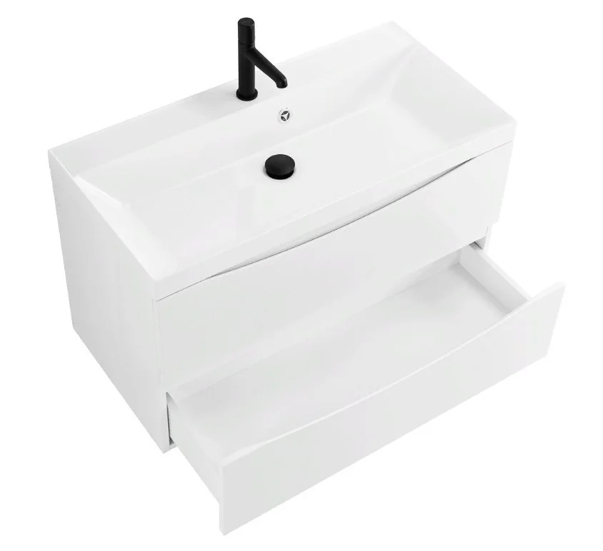 Приобрести тумба подвесная с раковиной belbagno marino-800-2c-so-bl-p 80 см, bianco lucido