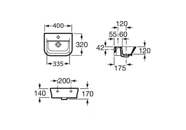 Приобрести раковина подвесная roca gap 40 см 7.3274.7.800.0