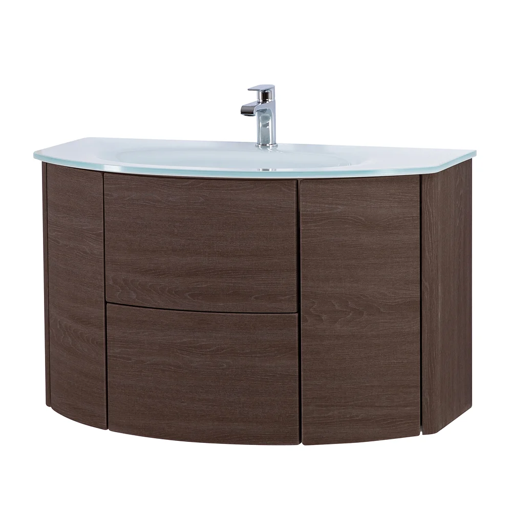 Приобрести cezares тумба подвесная с раковиной eden 91 см rovere scuro soft, стекло, коричневая 55070