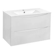 Vincea Тумба подвесная Mia 75 см, белая с белой раковиной VMC-2MC750GW;VBS-13975