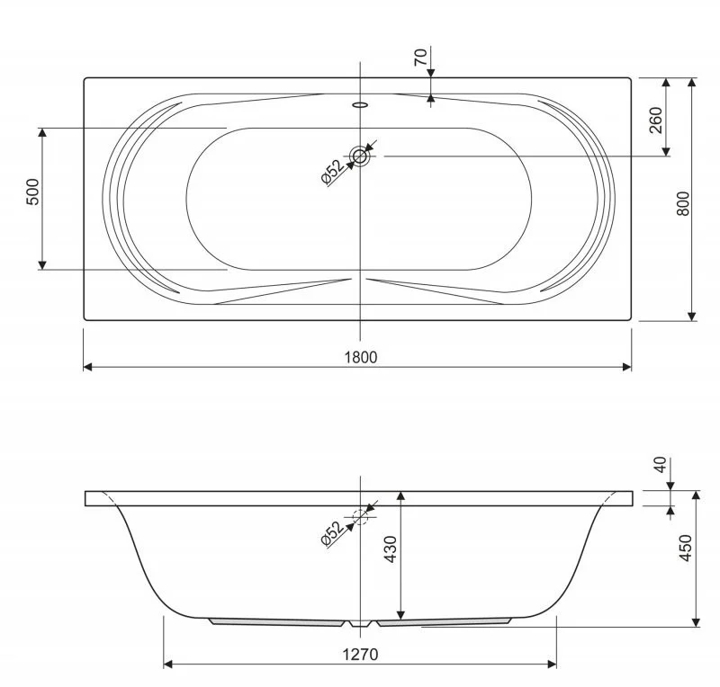Приобрести cezares акриловая ванна amalfi 180x80см, amalfi-180-80-45