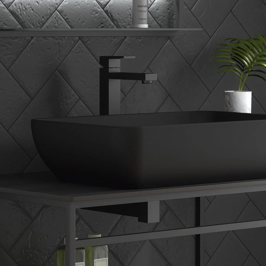 Приобрести kerama marazzi смеситель для раковины futura, высокий, черный матовый 66415km.01.093