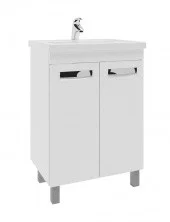 VIGO Тумба с раковиной Plaza 60см, 2 дверцы, напольная, белая tn.PLA.FOS.60.2D