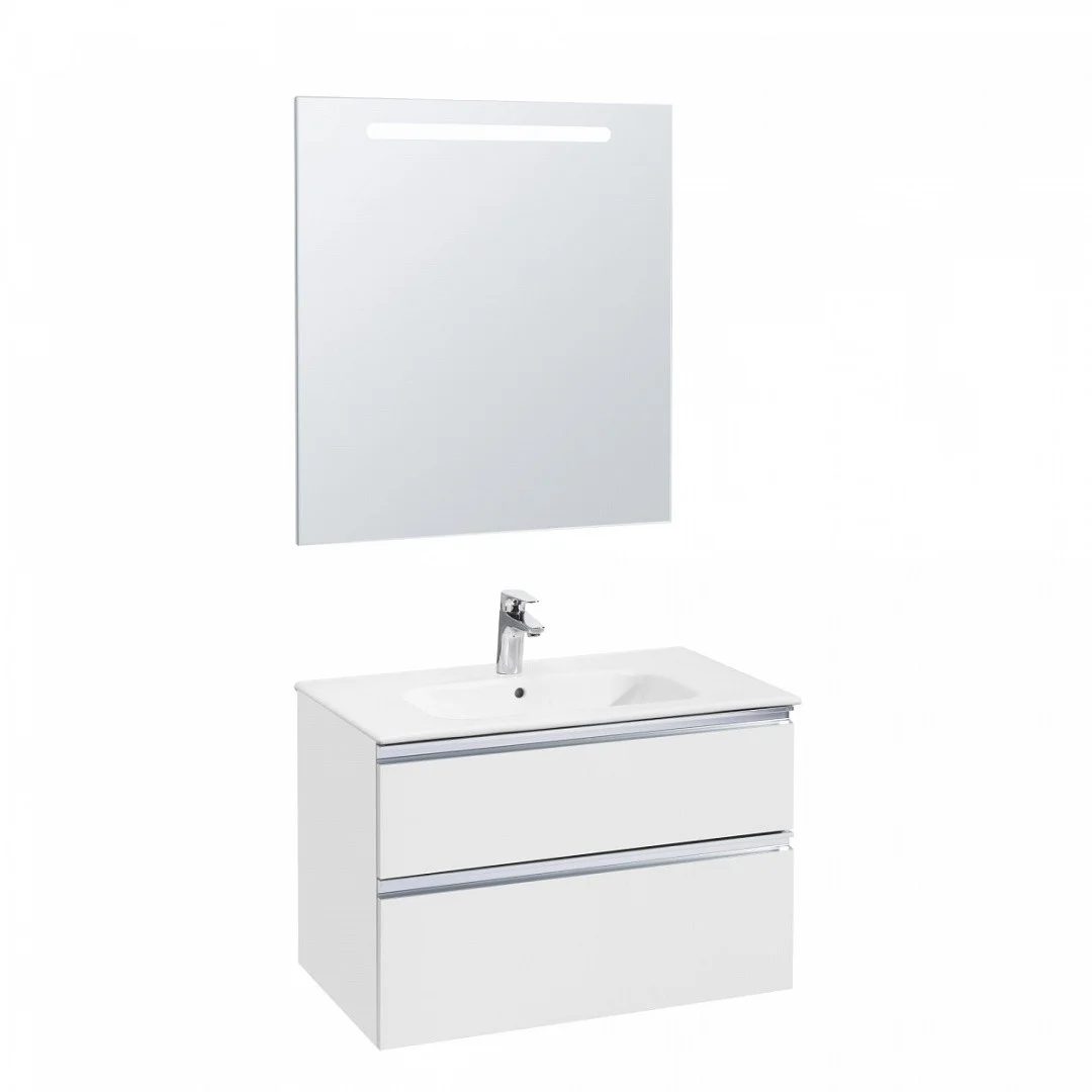 Приобрести тумба подвесная roca the gap с раковиной 80 см, белый глянец