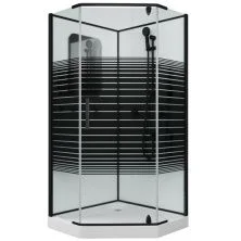 Grossman Душевая кабина Classic 100х100 см, пентагональная, черный\ узор GR270D