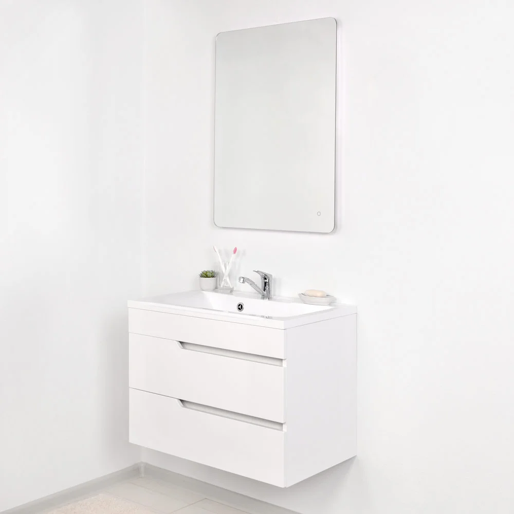 Приобрести тумба подвесная итана александра 75 с раковиной milen 75, белый глянец