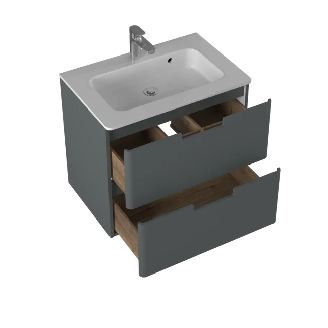 Приобрести briz тумба подвесная с раковиной prato grey 70 см, серая, матовая т18-70