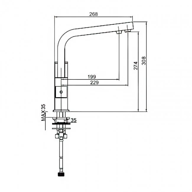 Приобрести gappo смеситель для кухни g4307 с подключением к фильтру, хром 84044
