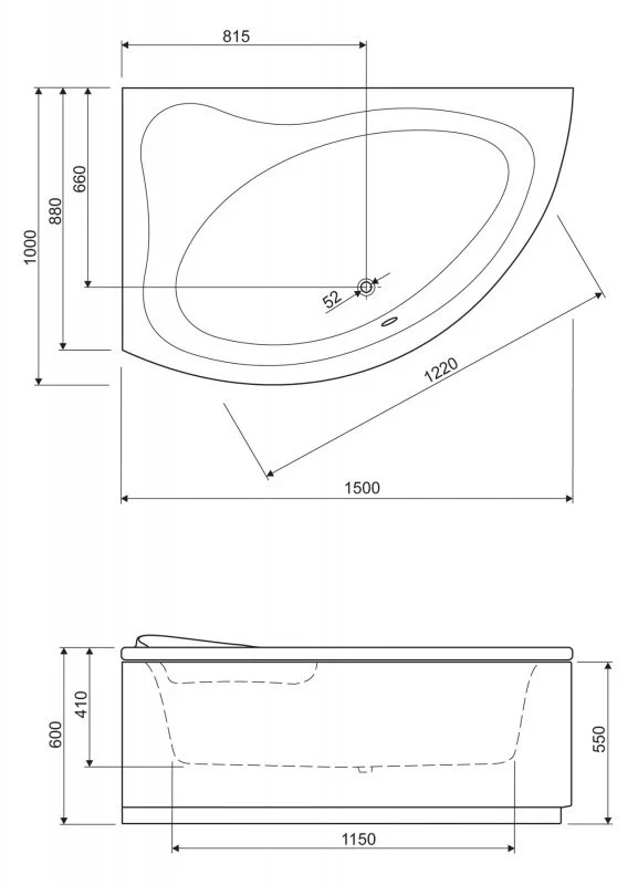 Приобрести cezares акриловая ванна tebe 150x100см, левостороняя tebe-150-100-41-l