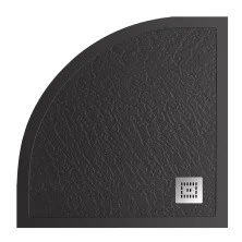 BelBagno Душевой поддон 90х90 см, искусственный мрамор, сифонUNO TRAY-MR-UNO-R-90-550-35-NERO-CR